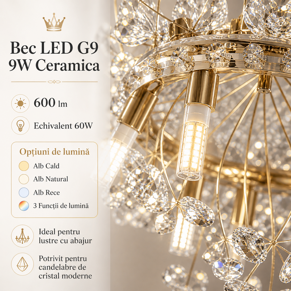 LED крушка G9 9W керамика