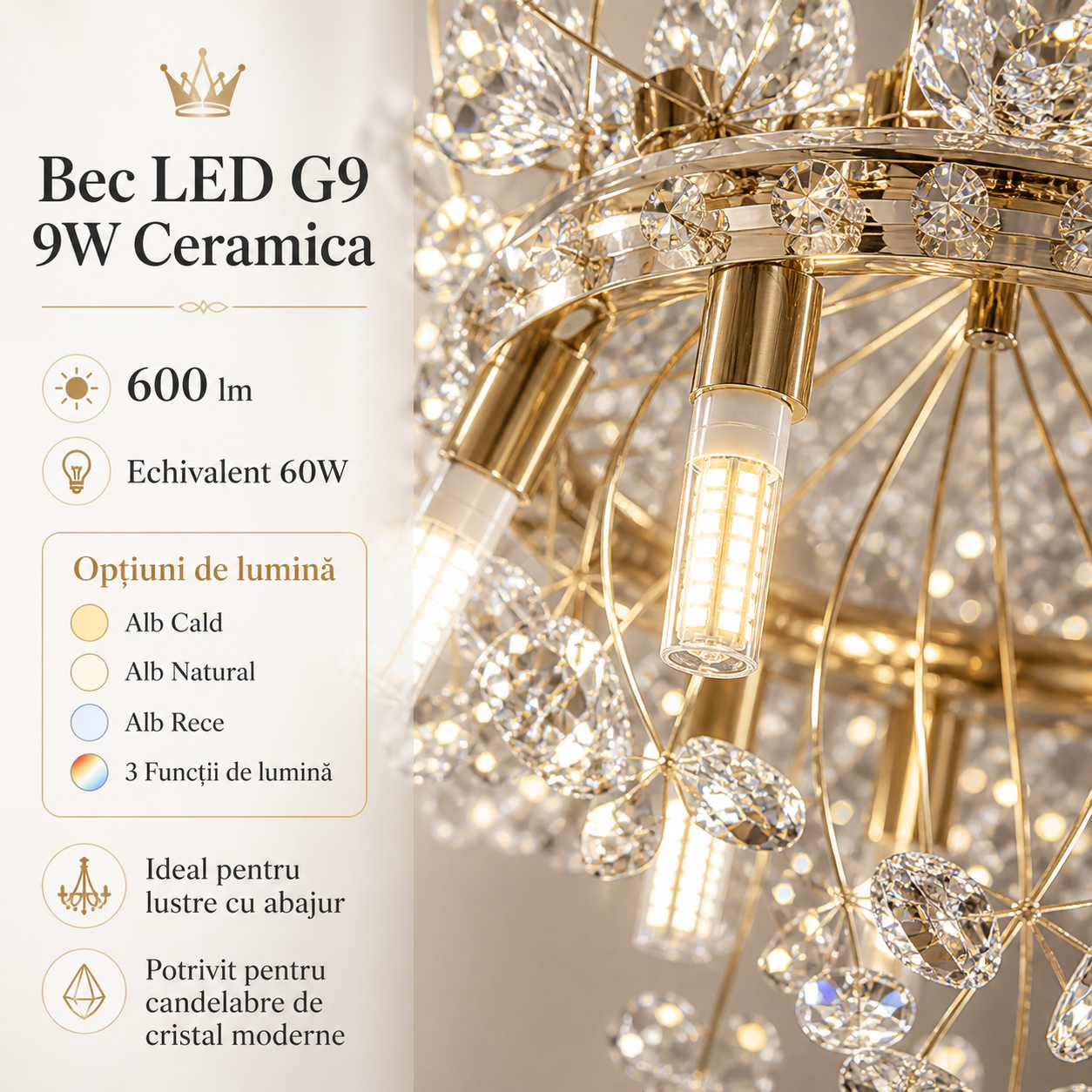 LED крушка G9 9W керамика