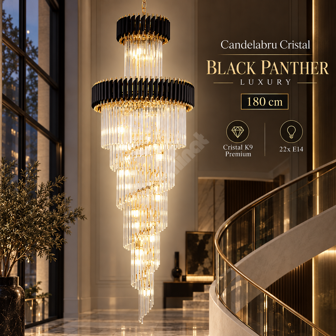 Полилей кристал BLACK PANTHER LUXURY 180cm