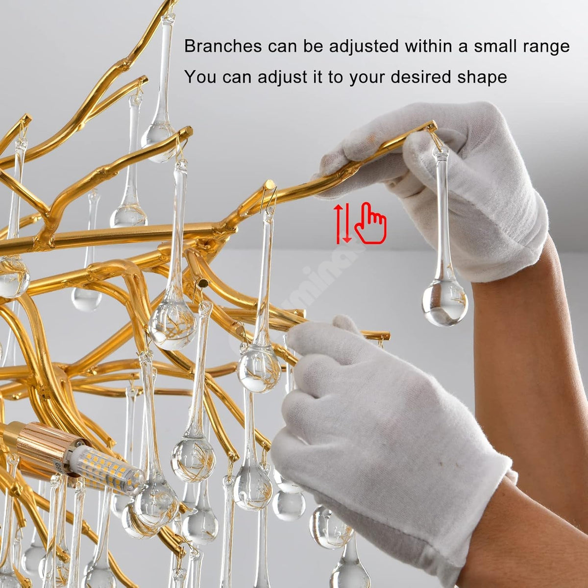 Candelabru Cristal LUXURY Golden Tears 120x60cm AURIE / 120CM / LUXURY Chandeliers Crystal