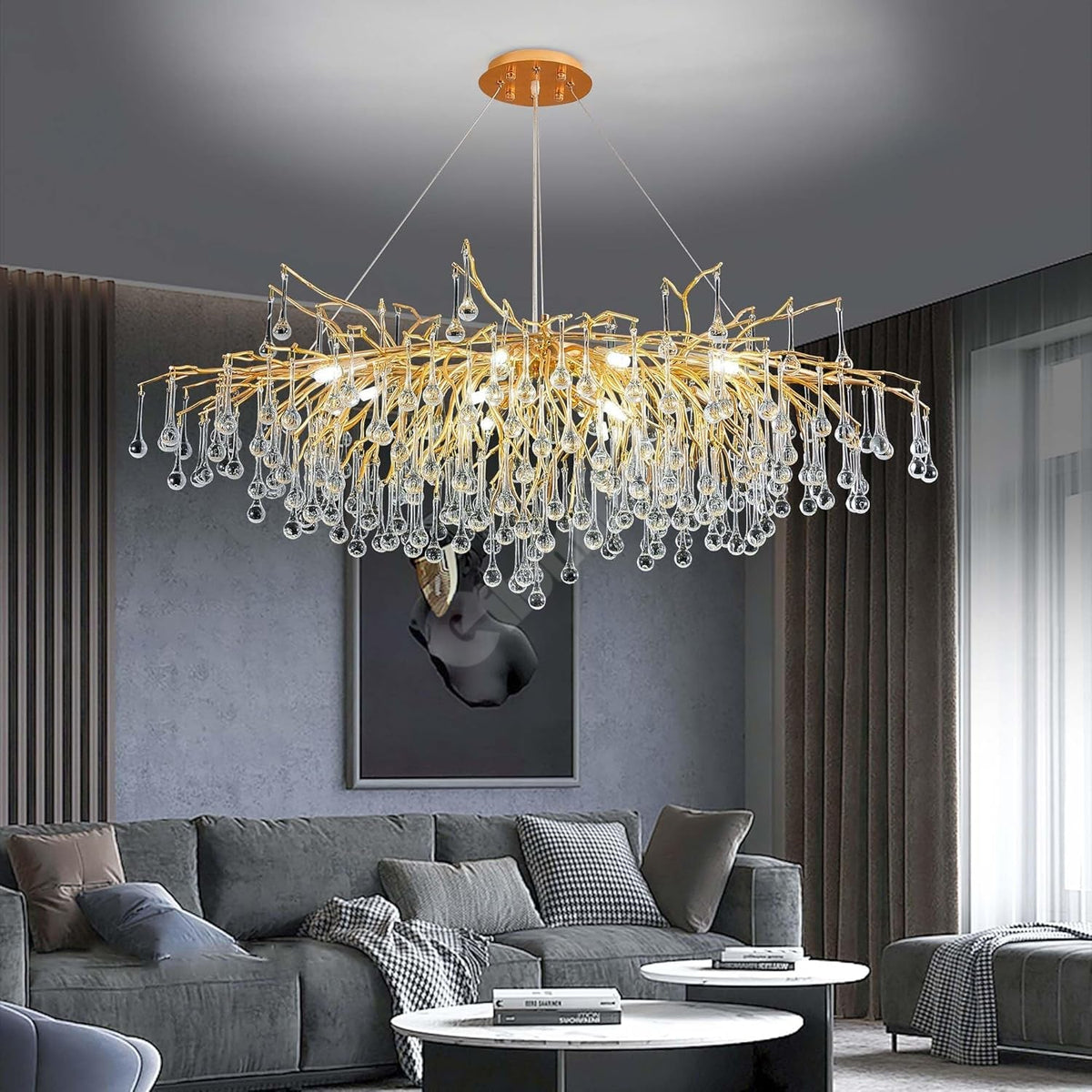 Candelabru Cristal LUXURY Golden Tears 120x60cm AURIE / 120CM / LUXURY Chandeliers Crystal