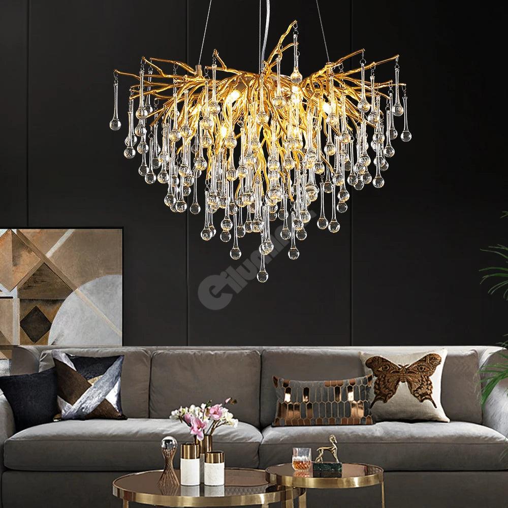 Полилей кристал LUXURY Golden Tears 40CM
