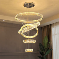 Candelabru Led 180W Cristal Royal Gold 5 Segmente Telecomanda Chandeliers Crystal