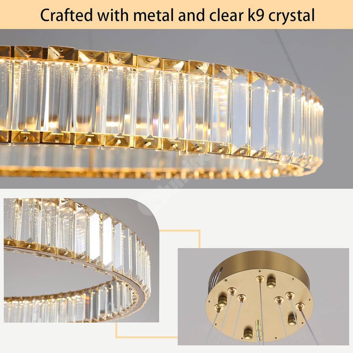 LED полилей 180W кристал ROYAL GOLD 5 сегмента с дистанционно