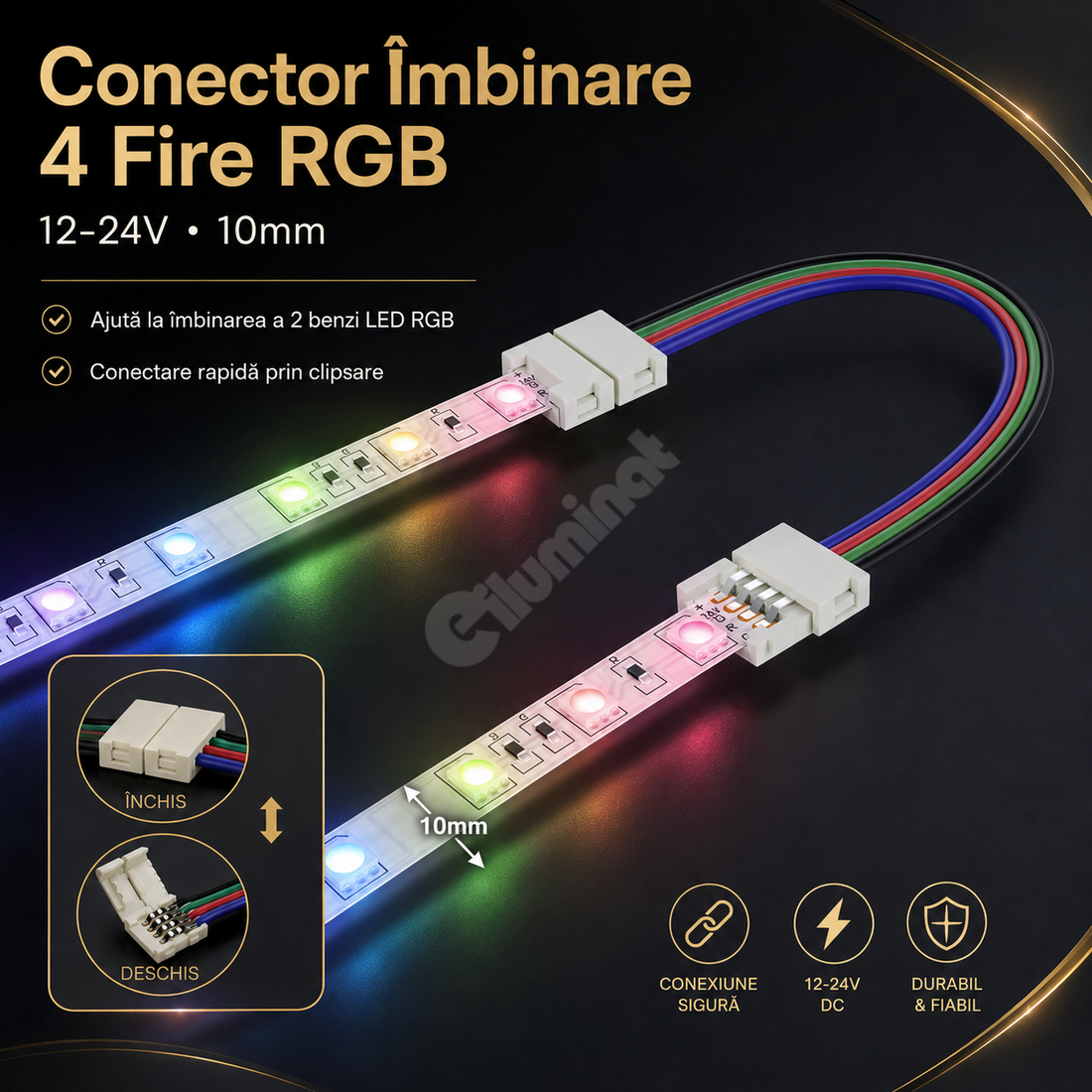 Конектор за свързване 4 жила RGB 12V