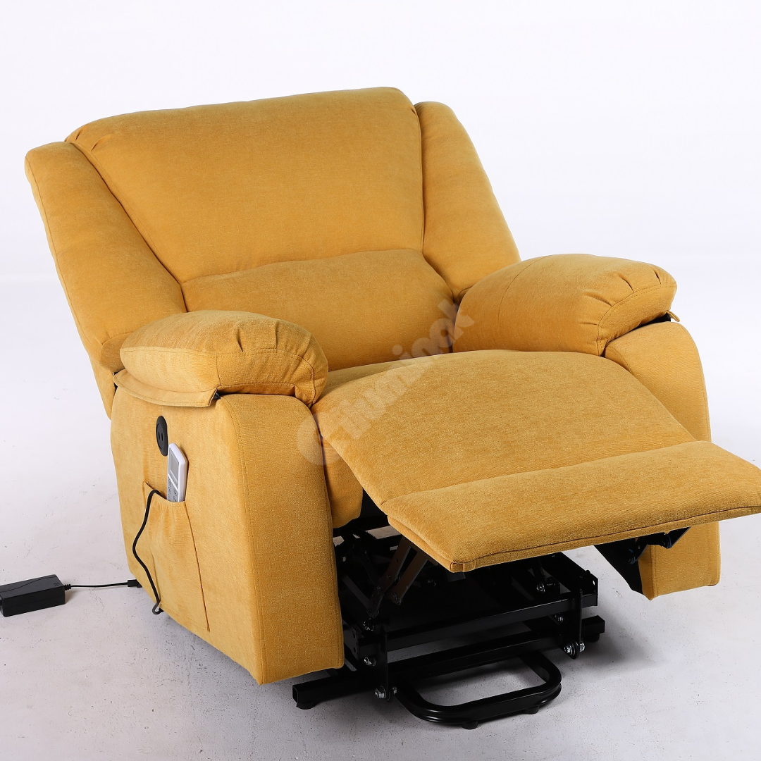 Fotoliu cu Masaj și Încălzire Recliner Electric Galben FOTOLIU CU MASAJ/RECLINER/INCALZIRE / GALBEN Chairs