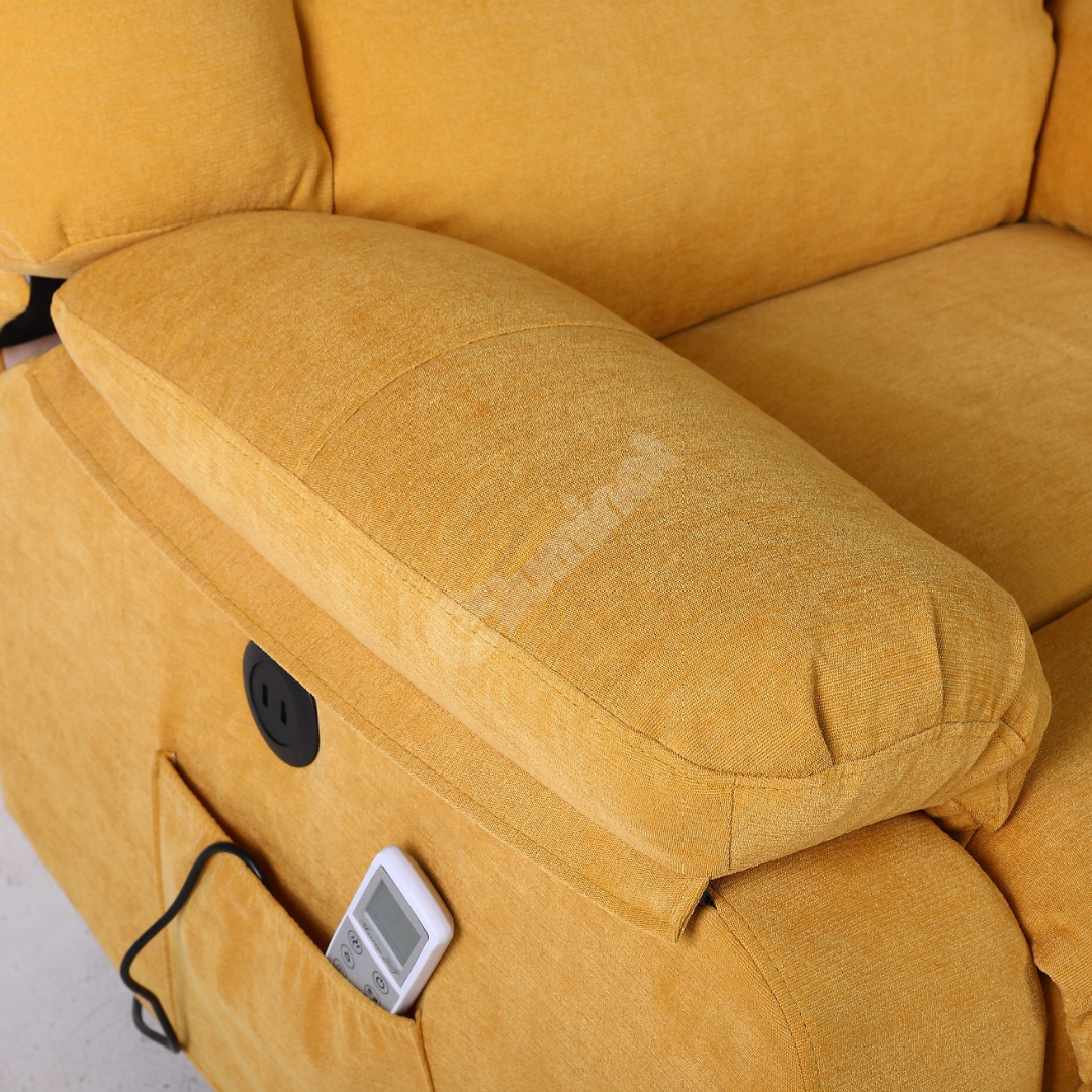 Fotoliu cu Masaj și Încălzire Recliner Electric Galben FOTOLIU CU MASAJ/RECLINER/INCALZIRE / GALBEN Chairs