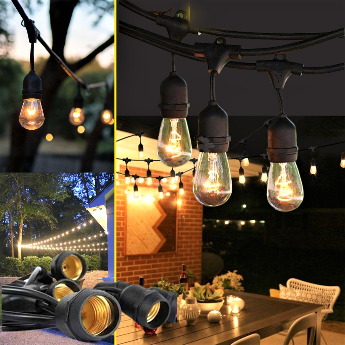 Ghirlanda Luminoasa Cu Pendule 10M / 15Xe27 Interconectabil Bulb Strip