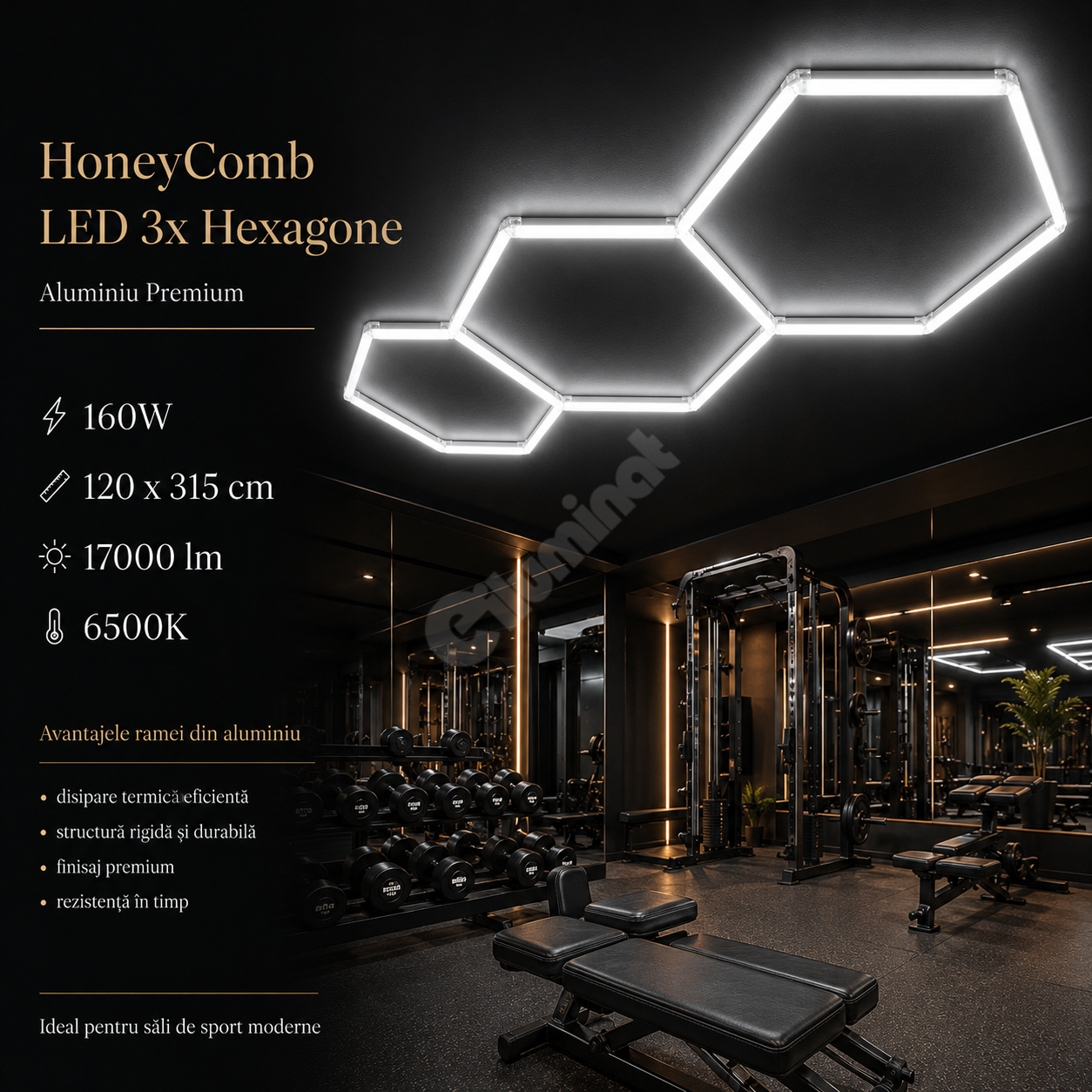 HoneyComb LED шестоъгълно осветление PREMIUM алуминиева рамка