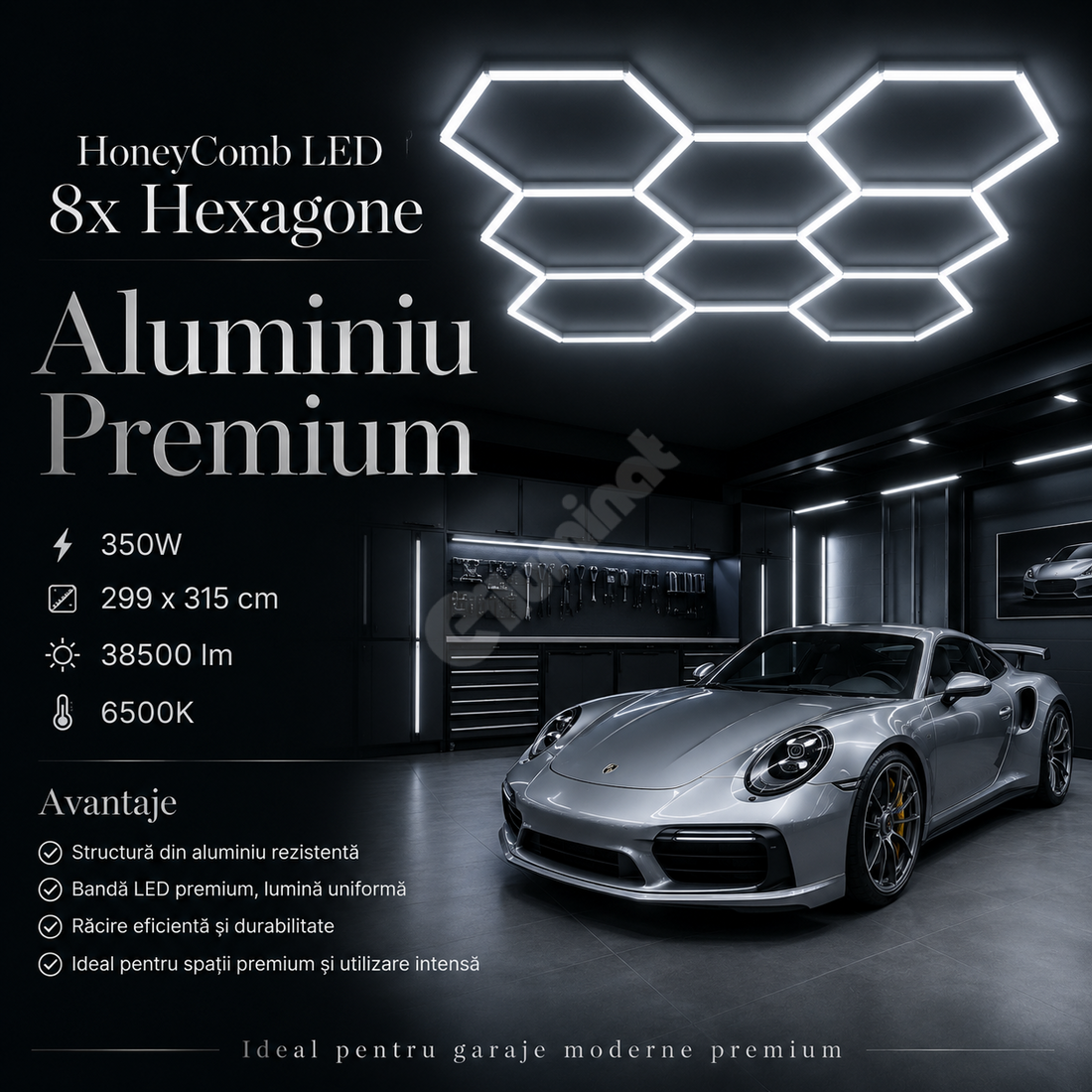 HoneyComb LED шестоъгълно осветление PREMIUM алуминиева рамка