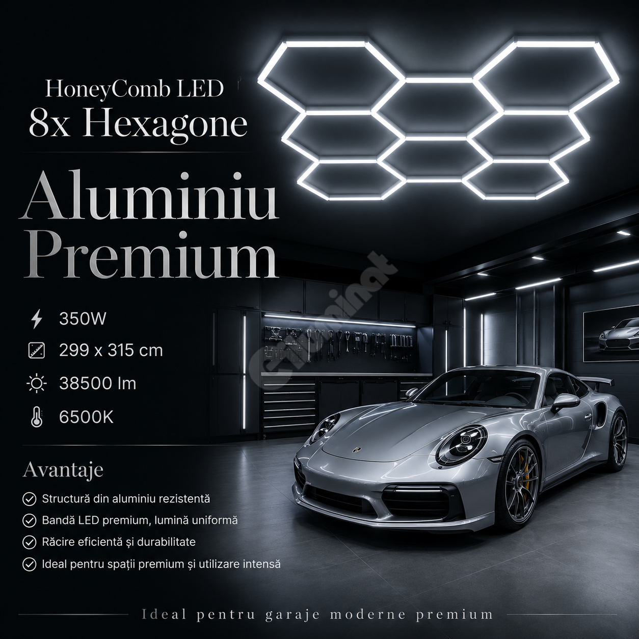 HoneyComb LED шестоъгълно осветление PREMIUM алуминиева рамка