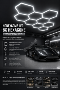 HoneyComb LED шестоъгълно осветление PREMIUM алуминиева рамка