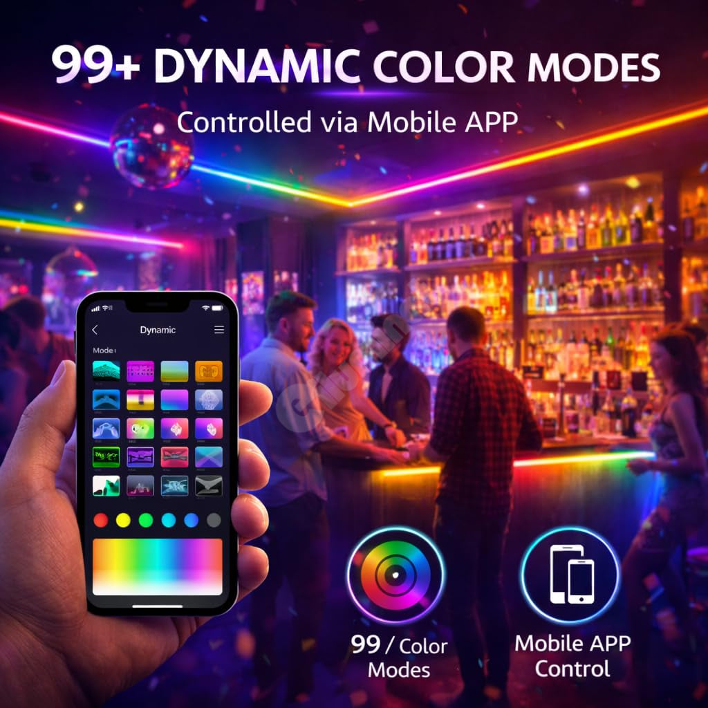 КОМПЛЕКТ NEON FLEX LED RGB IC SMART DIGITAL 12V 5m Дистанционно