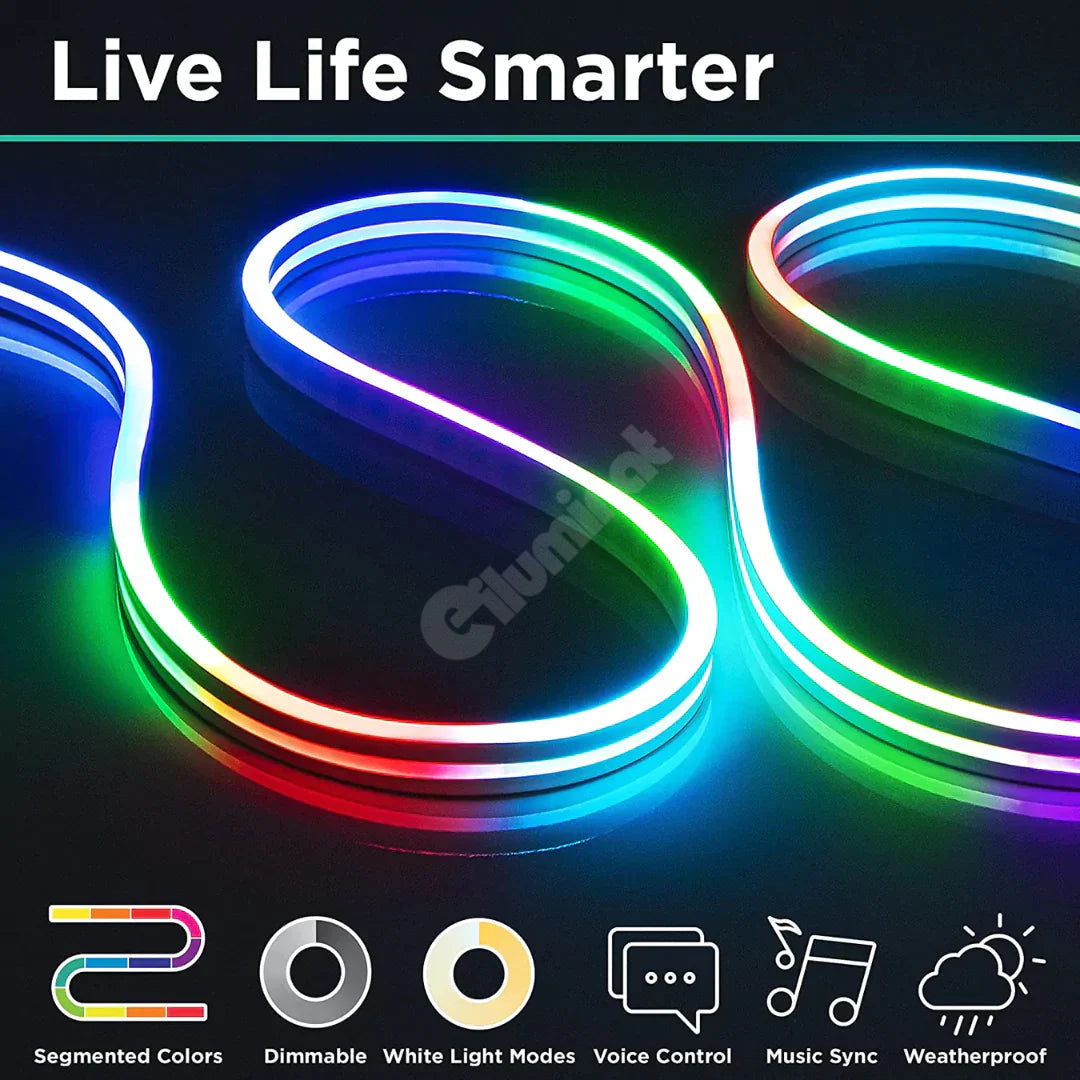 Kit Neon Flex Led Rgb Ic Smart Digital 12V 5M Telecomanda