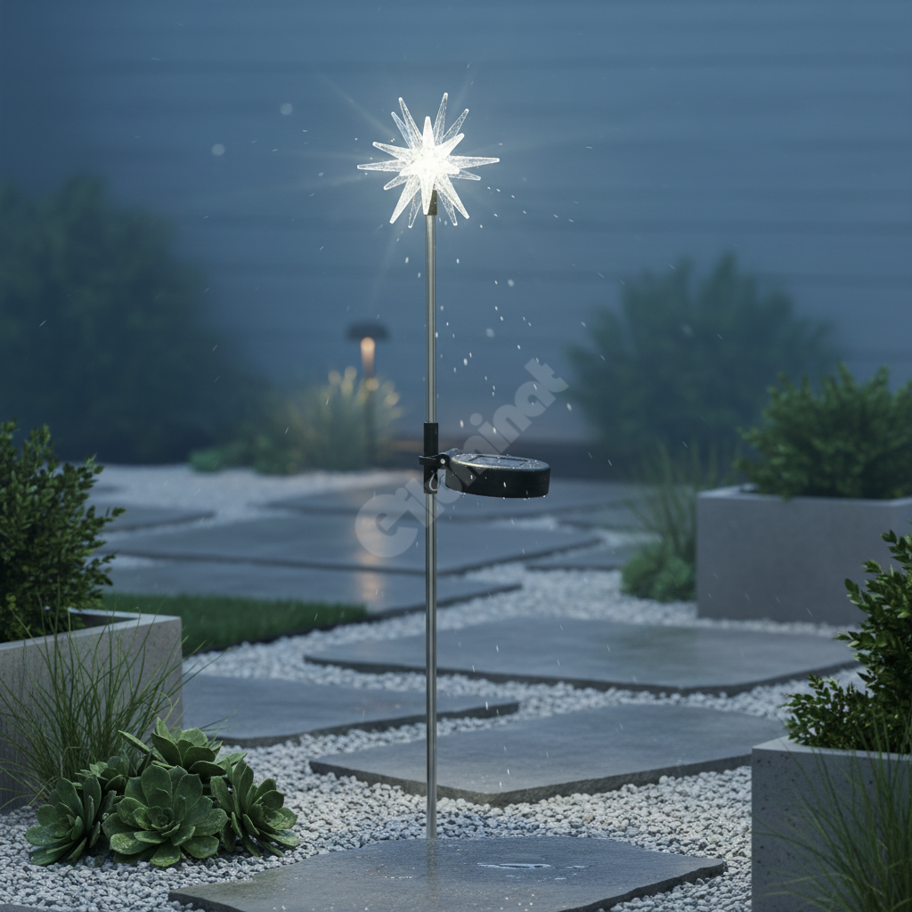 Соларна LED лампа STEA, 80 cm, Хром, RGB