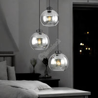Lustra Abajur Fumuriu FIORE Suport Rotund 3xE27 NEAGRA / ABAJUR Chandeliers