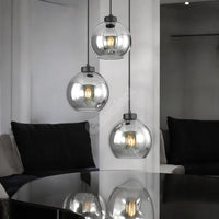 Lustra Abajur Fumuriu FIORE Suport Rotund 3xE27 NEAGRA / ABAJUR Chandeliers