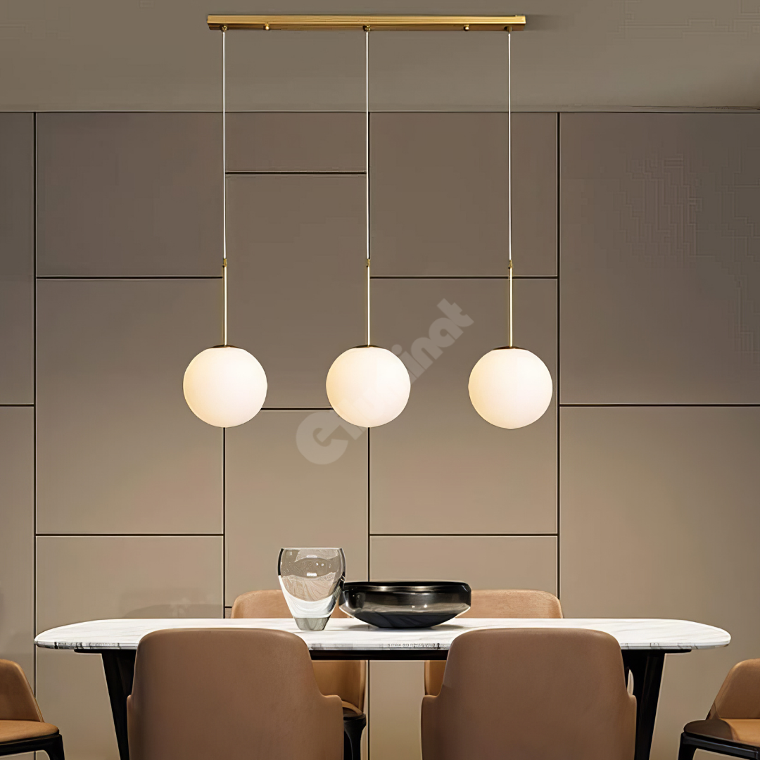 Lustra Abajur MAT GOLD Liniara 3xE27 DN124-3 AURIE / ABAJUR Chandeliers