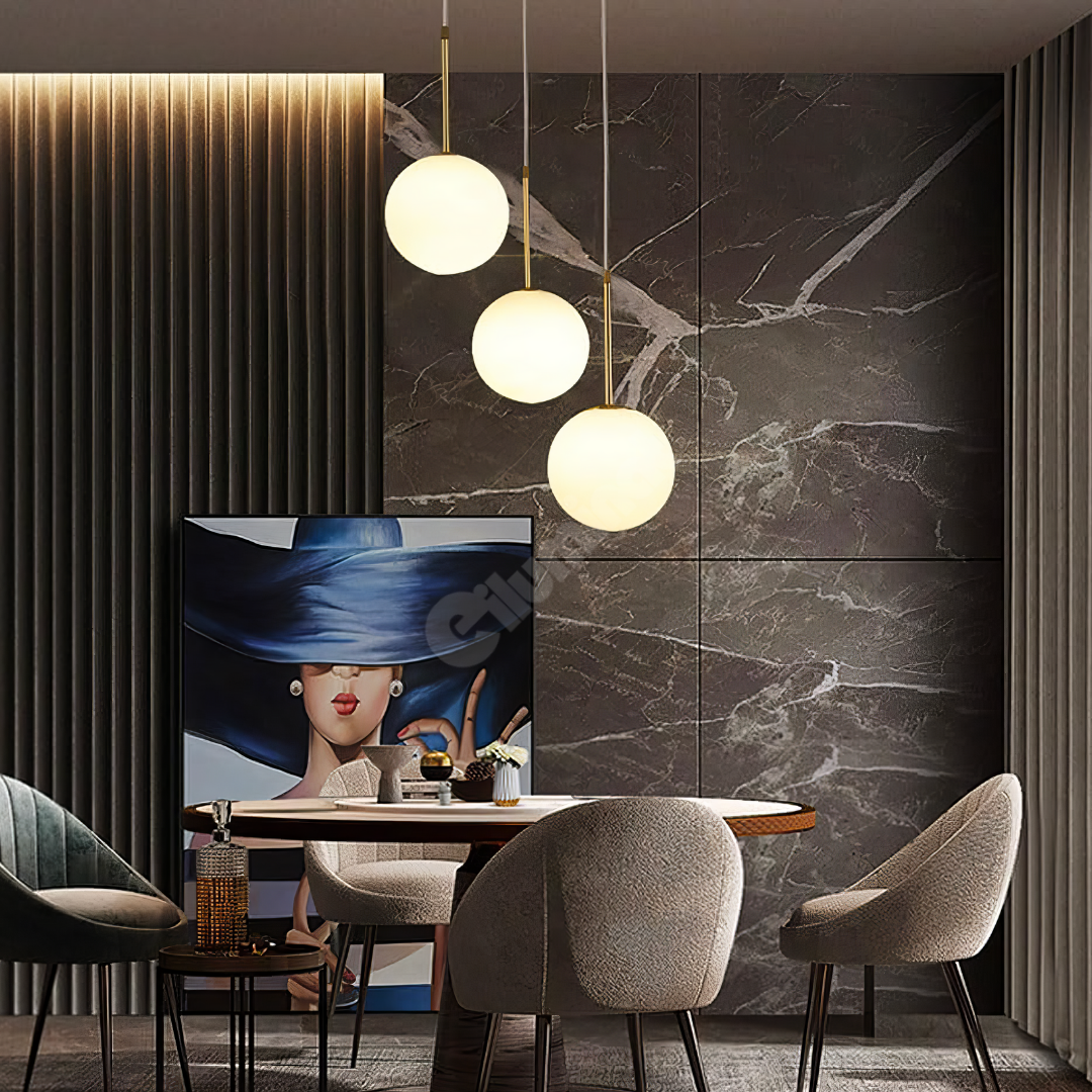 Lustra Abajur MAT GOLD Liniara 3xE27 DN124-3 AURIE / ABAJUR Chandeliers
