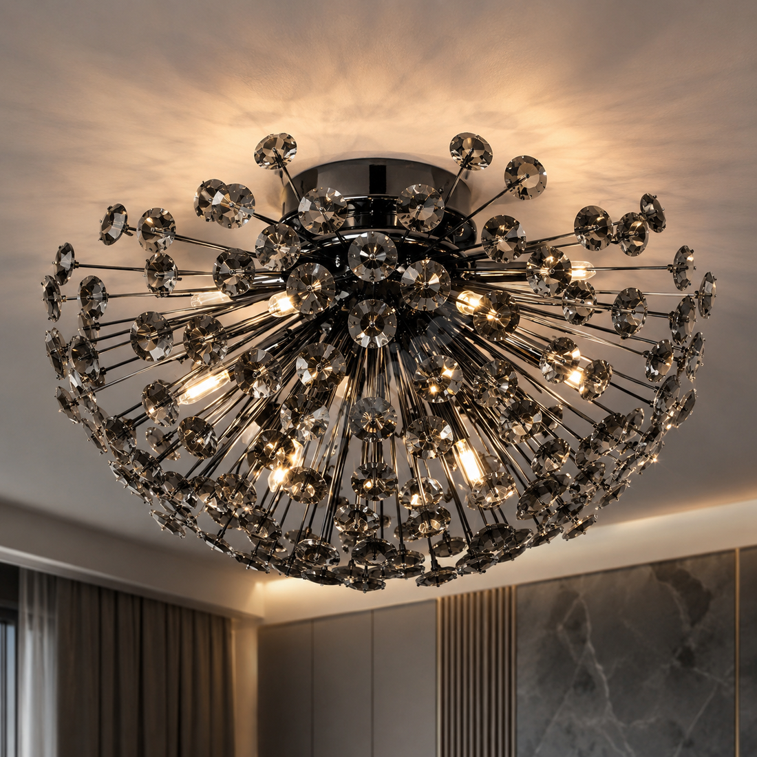 Осветително тяло Crystal Dandelion Black