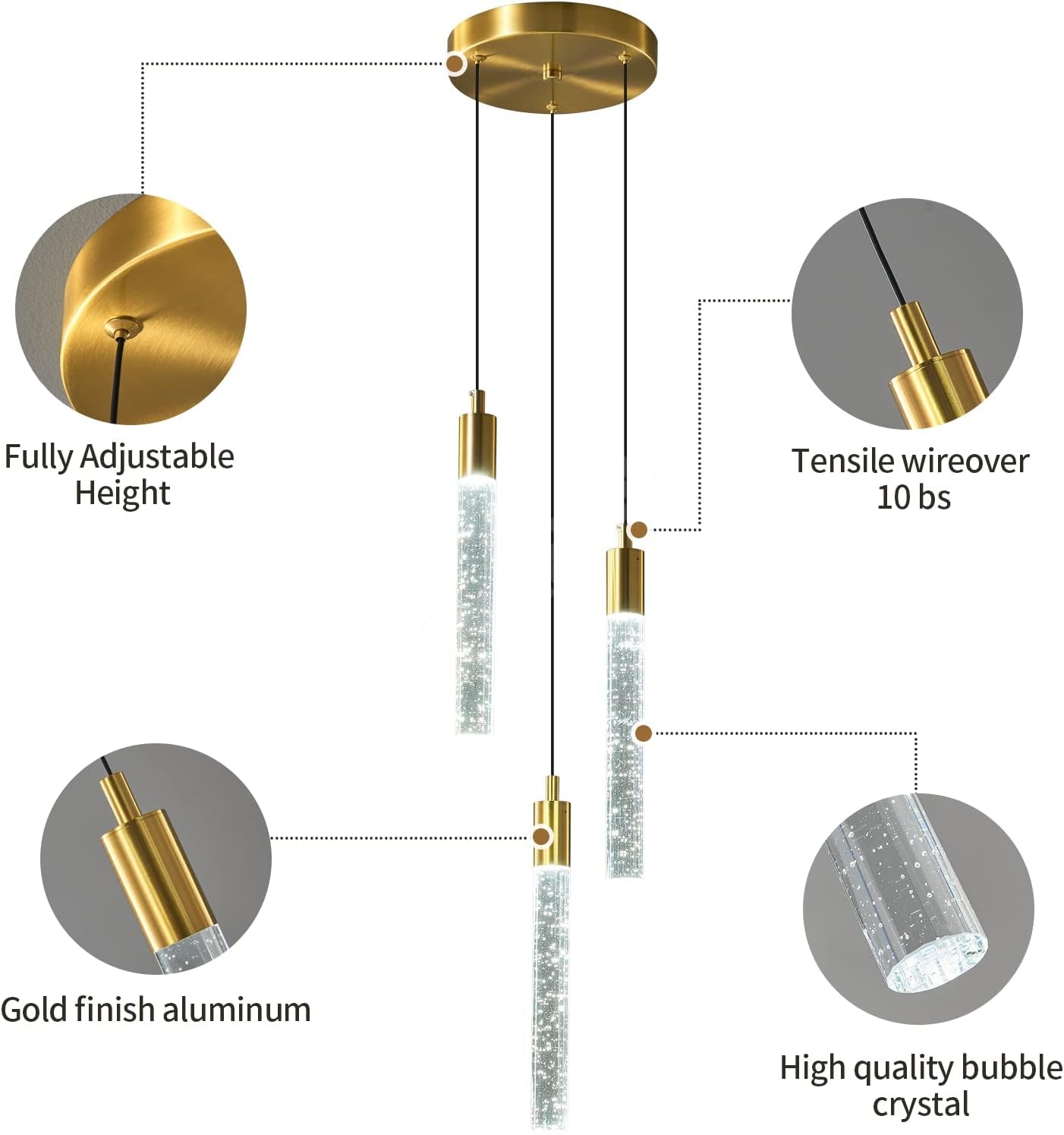 Осветително тяло BUBBLE Glass Gold Еквивалент 200W
