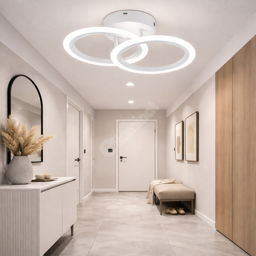 LED осветително тяло 1+1 Circle Design бяло еквивалент 300W
