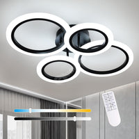 LED осветително тяло 2+2 CIRCLE BLACK Еквивалент 400W Дистанционно