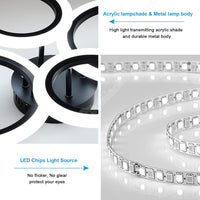 LED осветително тяло 2+2 CIRCLE BLACK Еквивалент 400W Дистанционно