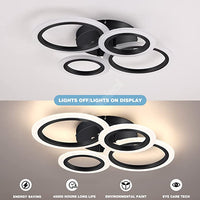 Lustra Led 2 + 2 Circle Black Echivalent 400W Telecomanda Lighting Fixtures