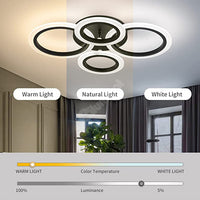 Lustra Led 2 + 2 Circle Black Echivalent 400W Telecomanda Lighting Fixtures