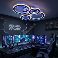 LED осветително тяло 2+2 CIRCLE CHROME RGB-MIX Еквивалент 800W С дистанционно управление