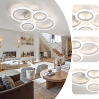 Lustra Led 2 + 2 Circle Design Alb Echivalent 400W Telecomanda Lighting Fixtures