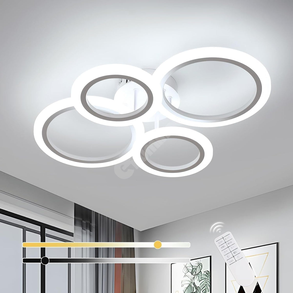 LED осветително тяло 2+2 CIRCLE Design Бяло Еквивалент 400W Дистанционно