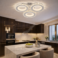 LED осветително тяло 72W 3 CIRCLE кристал бяла с дистанционно