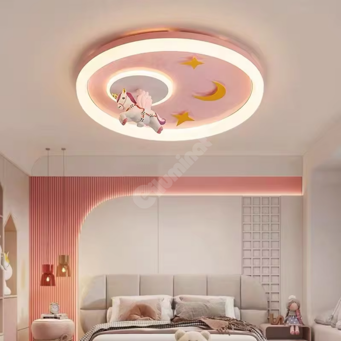 Lustra Led 76W Pink Pony Echivalent 400W Telecomanda Lighting Fixtures