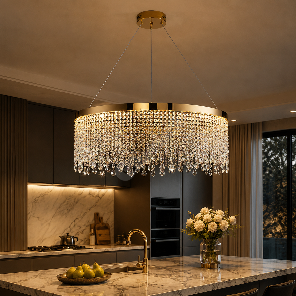 LED осветително тяло 56W Gold Luxury Cristal 1 сегмент