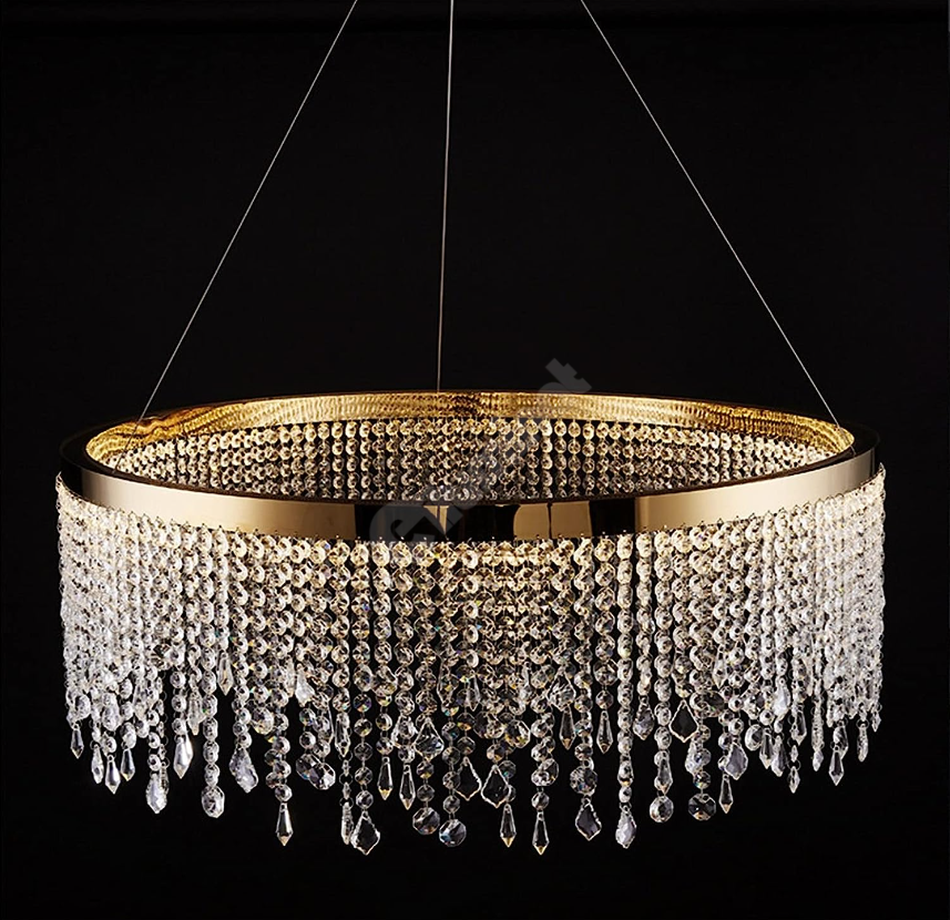 Lustra Led 56W Gold Luxury Cristal 1 Segment Chandeliers Crystal