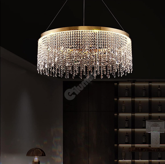 Lustra Led 56W Gold Luxury Cristal 1 Segment Chandeliers Crystal