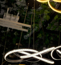 Lustra Led 86W Cristal Infinity Black 3 Segmente Functii Lighting Fixtures