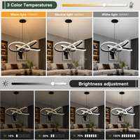 LED осветително тяло 86W Cristal Infinity Black 3 сегмента 3 функции