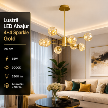 Осветително тяло LED висящо Arlio Gold еквивалент 180W