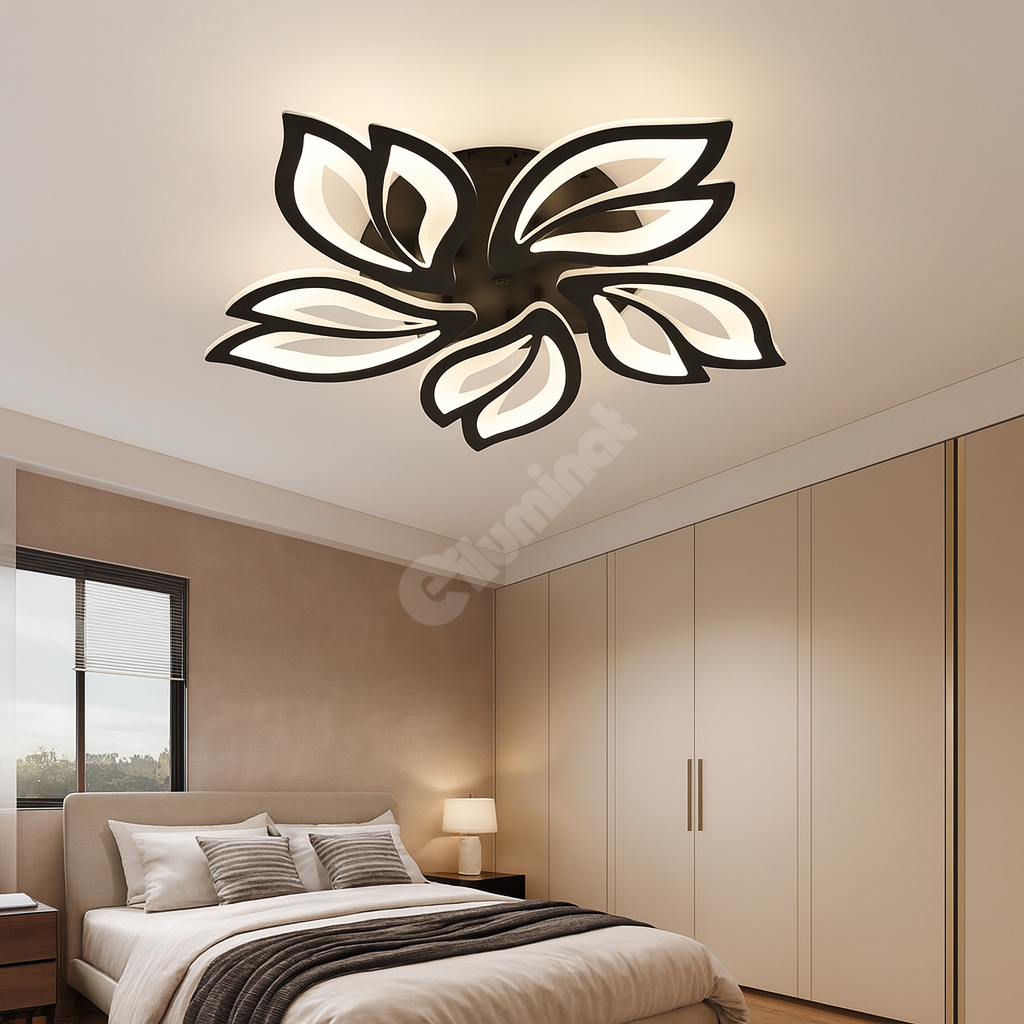 LED осветително тяло ANEMONE Black Еквивалент 500W Дистанционно управление