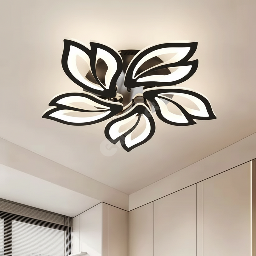 LED осветително тяло ANEMONE Black Еквивалент 500W Дистанционно управление