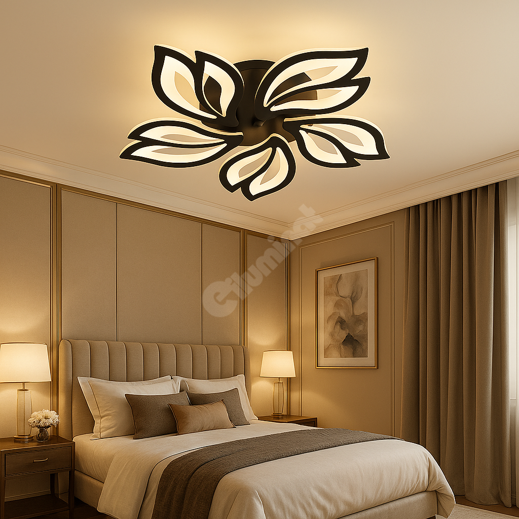 LED осветително тяло ANEMONE Black Еквивалент 500W Дистанционно управление