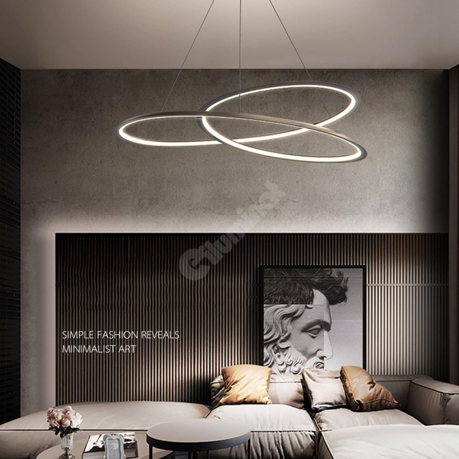 LED осветително тяло тип пендел 120W Lumea Black с дистанционно, еквивалент 600W