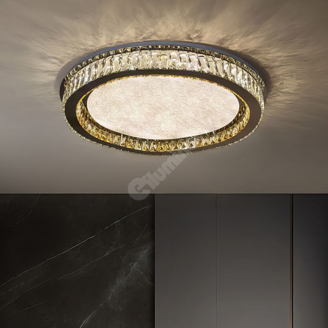 Lustra LED Aplicata Glamour Halo Cristal Telecomanda Chandeliers
