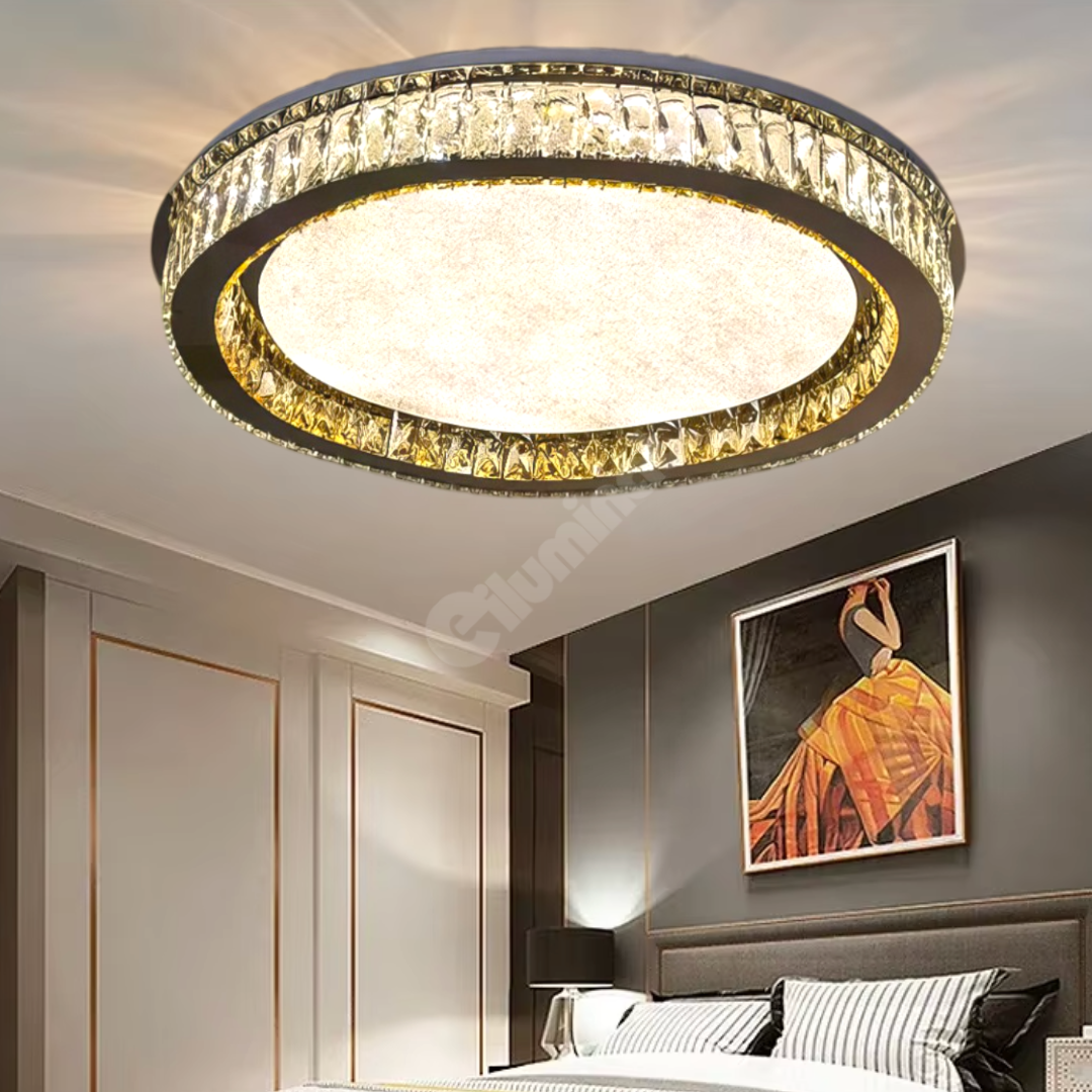 Lustra LED Aplicata Glamour Halo Cristal Telecomanda Chandeliers