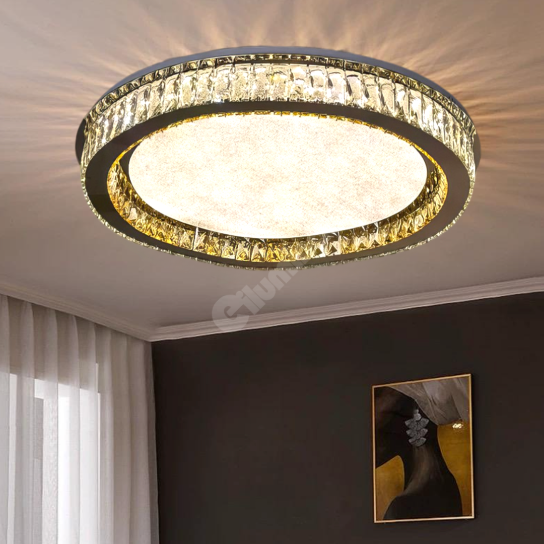 Lustra LED Aplicata Glamour Halo Cristal Telecomanda Chandeliers