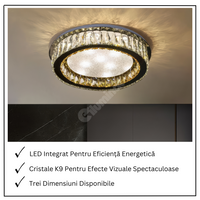 Lustra LED Aplicata Glamour Halo Cristal Telecomanda Chandeliers
