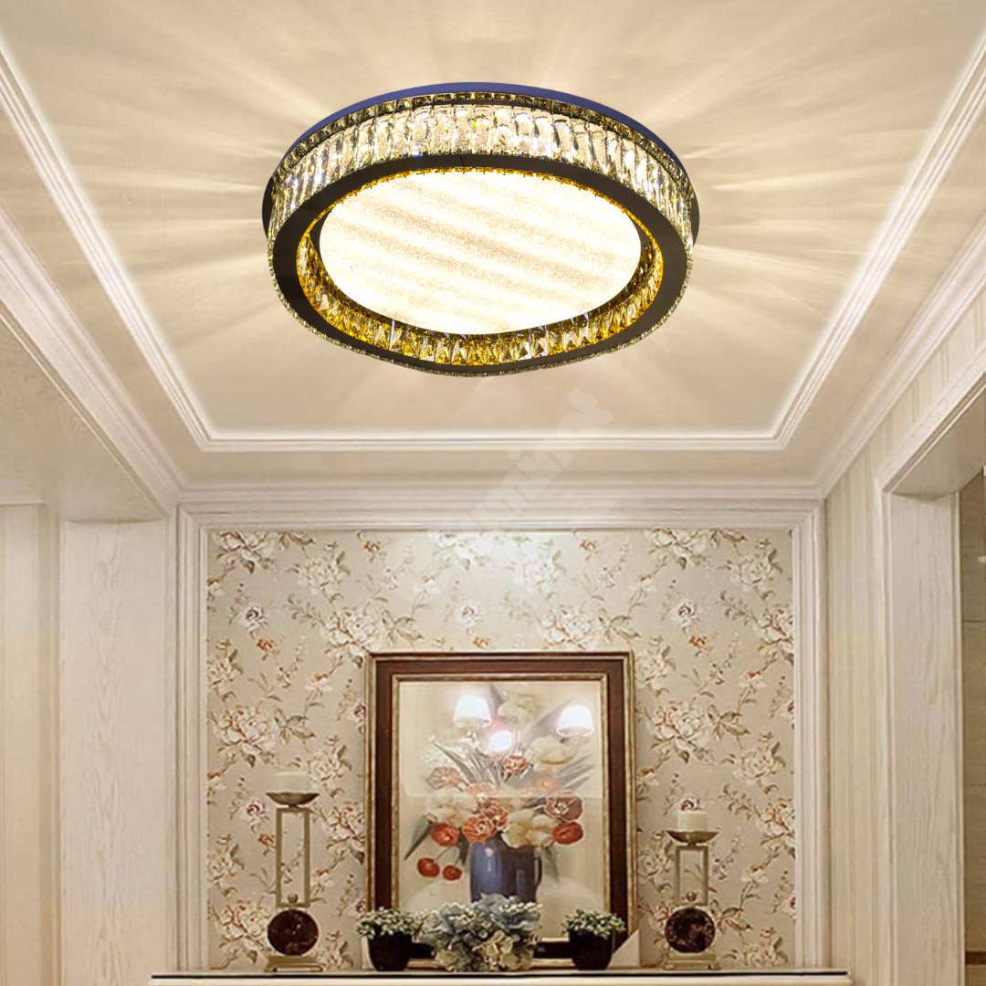 Lustra LED Aplicata Glamour Halo Cristal Telecomanda Chandeliers